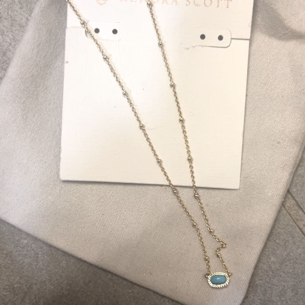 NWT. KENDRA SCOTT GOLD AND TURQUOISE 14” CHOKER